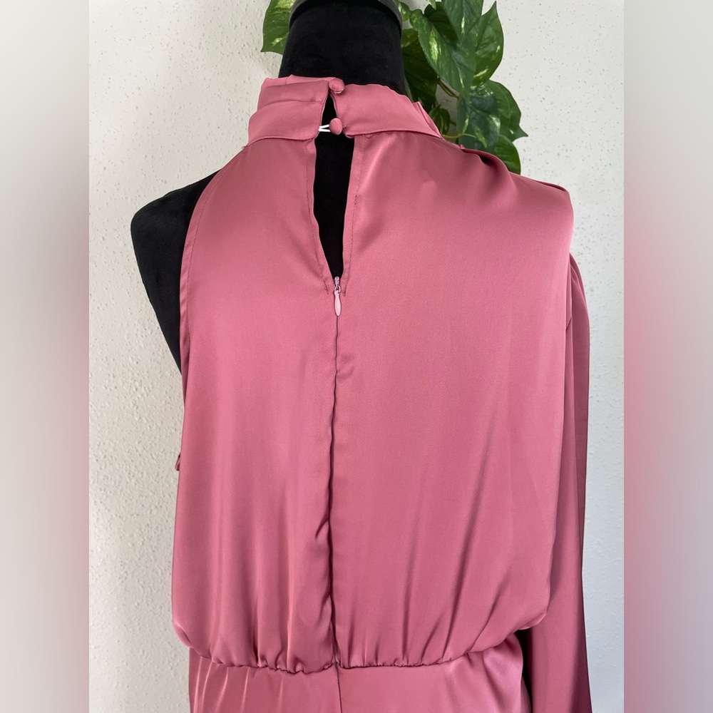 KOU NAI Elegant Long Sleeve Mauve Dress size XL - Picture 9 of 12